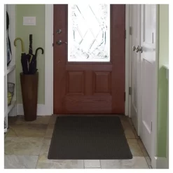2'x3' Solid Dotted Doormat Black - HomeTrax