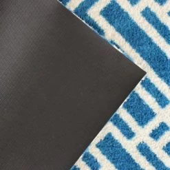 2'x3' ColorStar Deco Grid Door Mat Sapphire - Bungalow Flooring -Home Decoration Store GUEST 19aa6a73 3915 4869 bca8 19c4e2aaff89