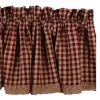 Home Collections By Raghu Heritage House Check Lace Valance, Barn Red 72x15.5
