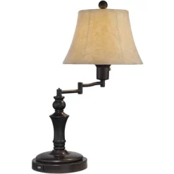 Regency Hill Traditional Swing Arm Desk Table Lamps 21.75" High Set Of 2 With USB Port Bronze Metal Faux Leather Shade For Living Room Bedroom 9 Regency Hill Traditional Swing Arm Desk Table Lamps 21.75" High Set Of 2 With USB Port Bronze Metal Faux Leather Shade For Living Room Bedroom -Home Decoration Store GUEST 1a43c8ca b68b 44ad b5fb d7fad21033cb