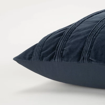 22"x22" Oversize Pintuck Striped Square Throw Pillow Navy - Rizzy Home 3 22"x22" Oversize Pintuck Striped Square Throw Pillow Navy - Rizzy Home - Image 3