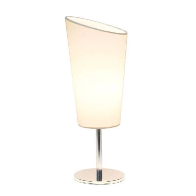 Mini Table Lamp With Angled Fabric Shade White - Simple Designs 1 Mini Table Lamp With Angled Fabric Shade White - Simple Designs