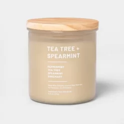 Glass Jar Tea Tree And Spearmint Candle Beige - Threshold™ -Home Decoration Store GUEST 1ae068be c042 415c a0e0 475aaead92cf