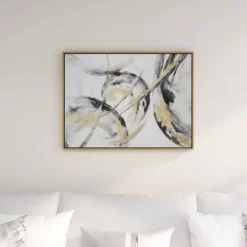 Contemporary Canvas Abstract Framed Wall Art With Gold Frame Gold - CosmoLiving By Cosmopolitan -Home Decoration Store GUEST 1bc2c702 dff9 4b56 bc54 06e3d3b74a12