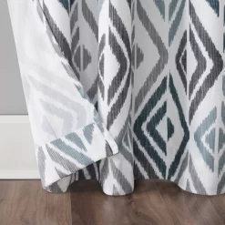 Hana Ikat Geometric Semi-Sheer Grommet Curtain Panel Teal - No.918 7 Hana Ikat Geometric Semi-Sheer Grommet Curtain Panel Teal - No.918 -Home Decoration Store GUEST 1bc6dfa6 7206 4cce 870f 00c210d70765