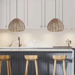 12.75" 1-Light Gloriana Pendant Rattan Brown - River Of Goods -Home Decoration Store GUEST 1c0a08d9 1815 447c afb6 7ca278c3b73e