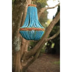 Wood Beaded Chandelier Blue -Storied Home -Home Decoration Store GUEST 1c509e22 de29 4c07 8684 6344261c3000