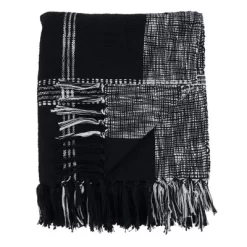 50"x70" Oversized Plaid Cotton Throw Blanket - Saro Lifestyle