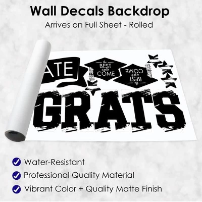 Big Dot Of Happiness Black And White Graduation Party Photo Backdrop - Wall Decals 4 Big Dot Of Happiness Black And White Graduation Party Photo Backdrop - Wall Decals - Image 4