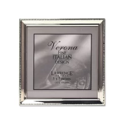 Lawrence Frames Polished Silver Plate 5x5 Picture Frame - Bead Border Design 11655