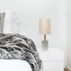 Concrete Table Lamp With Linen Shade Antique Brass - Lalia Home 8 Concrete Table Lamp With Linen Shade Antique Brass - Lalia Home -Home Decoration Store GUEST 1ccce30b cff4 4468 9cdf ea809ca11550