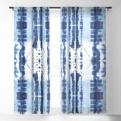 Jacqueline Maldonado Paradigm Blue Single Panel Sheer Window Curtain 64" X 50" - Deny Designs 1 Jacqueline Maldonado Paradigm Blue Single Panel Sheer Window Curtain 64" X 50" - Deny Designs