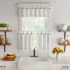 Tucker Solid Button Tab Top Window Kitchen Tier Set Of 2 - Elrene Home Fashions
