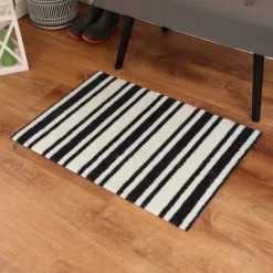 2'x3' ColorStar Timeless Stripe Door Mat Midnight Navy - Bungalow Flooring