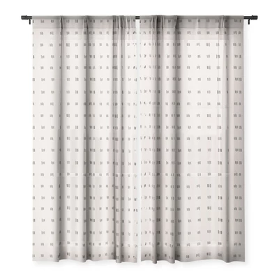 Urban Wild Studio Desert Check Small Charcoal Single Panel Sheer Window Curtain - Deny Designs 2 Urban Wild Studio Desert Check Small Charcoal Single Panel Sheer Window Curtain - Deny Designs - Image 2
