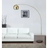 FC Design Modern Standing Adjustable Floor Lamp With Metal Dome Shade And Black Marble Base In Brass Gold Finish - Brass Gold