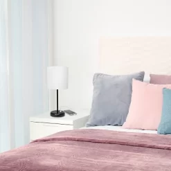 19.5" Bedside USB Port Feature Metal Table Desk Lamp Black With White Fabric Shade - Creekwood Home 11 19.5" Bedside USB Port Feature Metal Table Desk Lamp Black With White Fabric Shade - Creekwood Home -Home Decoration Store GUEST 1f596741 4c2d 433d a2e1 ab1ef5f1dfbc