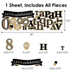 Big Dot Of Happiness Adult 80th Birthday - Gold - Peel And Stick Birthday Party Decoration - Wall Decals Backdrop -Home Decoration Store GUEST 1ff2dc61 b7ff 4a69 8ddb ee487581fec3