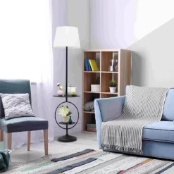 Bedside Nightstand End Table Dual Shelf Decorative Floor Lamp Black - Elegant Designs -Home Decoration Store GUEST 2000fbdf 7e2a 4d51 93f5 39852a715588