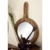 Jute Wall Mirror With Rope Accents Set Of 3 Brown - Olivia & May