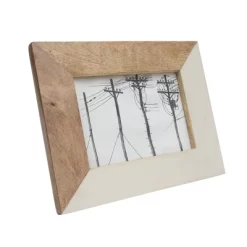 5x7 Inches White Wood, Resin & Glass Photo Frame - Foreside Home & Garden