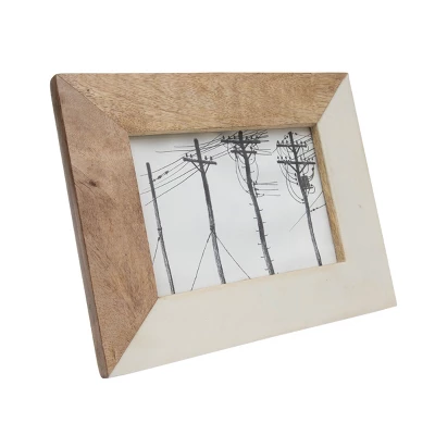 5x7 Inches White Wood, Resin & Glass Photo Frame - Foreside Home & Garden 1 5x7 Inches White Wood, Resin & Glass Photo Frame - Foreside Home & Garden