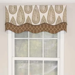 RLF Home Yorkshire Window Treatment Glory Premium Quality Valance 3" Rod Pocket 50" X 16" Cafe