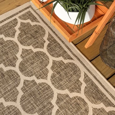 Trebol Moroccan Trellis Textured Weave Indoor/Outdoor Area Rug - JONATHAN Y 3 Trebol Moroccan Trellis Textured Weave Indoor/Outdoor Area Rug - JONATHAN Y - Image 3