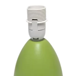 9.45" 2pk Petite Ceramic Oblong Bedside Table Desk Lamps With Matching Tapered Drum Shade Green - Creekwood Home -Home Decoration Store GUEST 235890fe 051a 4043 8e62 a8d9f8d292b6