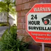 Signs Authority Reflective Warning 24 Hour Surveillance No Trespassing Metal Sign For Home Business - 12"x12"