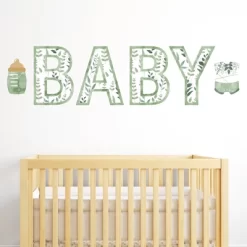 Big Dot Of Happiness Boho Botanical Baby - Peel And Stick Greenery Party Standard Banner Wall Decals - Baby