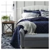22"x22" Oversize Pintuck Striped Square Throw Pillow Navy - Rizzy Home