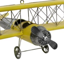 Metal Airplane Wall Decor With Chain Hanger Yellow - Olivia & May -Home Decoration Store GUEST 2449eb11 653f 4840 8857 a5595235794a