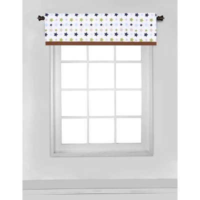 Bacati - Stars Green Blue Beige Window Valance 5 Bacati - Stars Green Blue Beige Window Valance - Image 5