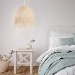 17.5" 1-Light Sofia Farmhouse Coastal Rattan LED Pendant Brown - JONATHAN Y -Home Decoration Store GUEST 245efae5 6c32 4b1a a14c dd2317ea366b