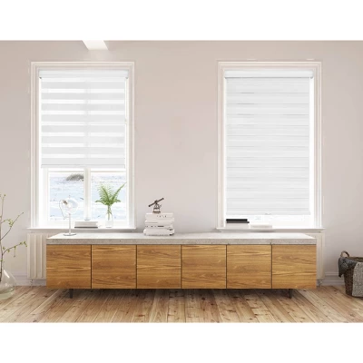 1pc Light Filtering Cordless Zebra Window Shade With Fabric Roller Valance White - Lumi Home Furnishings 9 1pc Light Filtering Cordless Zebra Window Shade With Fabric Roller Valance White - Lumi Home Furnishings - Image 9