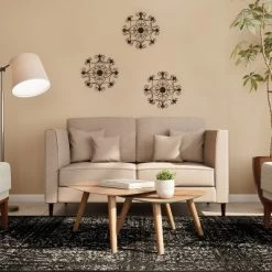 Medallion Metal Wall Art- 14.25 Inch Square Open Edge Metal Home Décor, Hand Crafted With Distressed Finish- Mounting Screws Included By Lavish Home -Home Decoration Store GUEST 25765a96 1f21 4481 9149 d10ee27af9cb