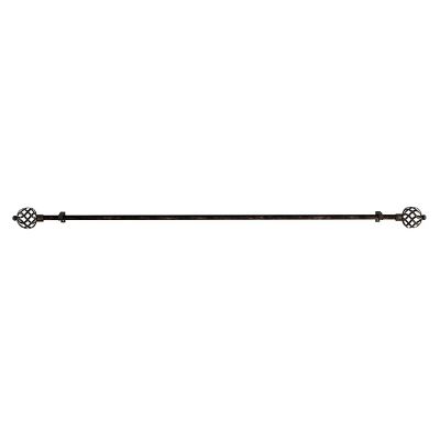 Hastings Home 3/4" X 48-84" Curtain Rod With Decorative Twisted Sphere Finials & Hardware For Home Décor In Bedroom & Kitchen - Brass 1 Hastings Home 3/4" X 48-84" Curtain Rod With Decorative Twisted Sphere Finials & Hardware For Home Décor In Bedroom & Kitchen - Brass