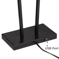 360 Lighting Cole Modern Table Lamps 27" Tall Set Of 2 Black Metal With USB Charging Ports White Rectangular Shade For Bedroom Living Room Bedside -Home Decoration Store GUEST 27d1aa8e d3fb 4128 9f92 988a3383baae