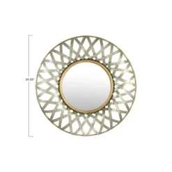 Round Metal Wall Mirror With Gold And Galvanized Finish - Storied Home -Home Decoration Store GUEST 27e43c7d 6ee0 4cd2 9a7d 45b6d1cd6ede