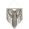 Cotton Macrame Intricately Weaved Wall Decor With Beaded Fringe Tassels - Olivia & May