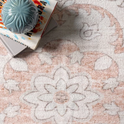NuLOOM Tracie Machine Washable Floral Medallion Area Rug 5 NuLOOM Tracie Machine Washable Floral Medallion Area Rug - Image 5