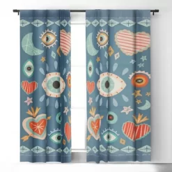 Carey Copeland Written In The Stars Milagros 84" X 50" Single Panel Blackout Window Curtain - Deny Designs