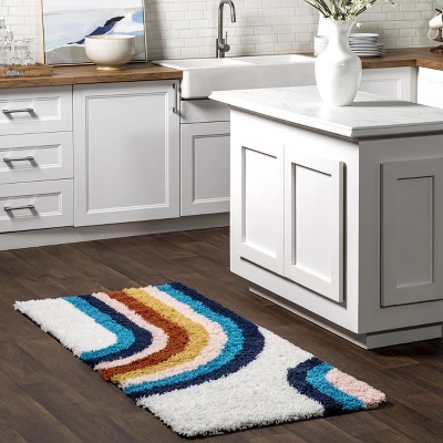 NuLOOM Ela Half Rainbow Shag Area Rug 1 NuLOOM Ela Half Rainbow Shag Area Rug