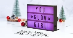 Amped&Co - 3 Modes - RGB Color Changing Cinema Light Box, 8"x6" - 100 LED Light Letters & Numbers