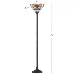 70" Davis Tiffany Style Torchiere Floor Lamp (Includes LED Light Bulb) Bronze - JONATHAN Y 5 70" Davis Tiffany Style Torchiere Floor Lamp (Includes LED Light Bulb) Bronze - JONATHAN Y -Home Decoration Store GUEST 2c0a7a31 b969 4947 8ffa f303dc7edf4d