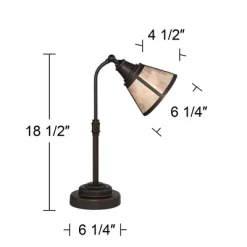 Regency Hill Malta Rustic Farmhouse Desk Lamp 18 1/2" High Satin Bronze Metal Adjustable Blond Mica Shade For Bedroom Living Room Bedside Nightstand -Home Decoration Store GUEST 2c39e6cb d0f6 4108 a4c9 e1ab643256e4