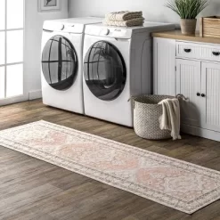 NuLOOM Tracie Machine Washable Floral Medallion Area Rug