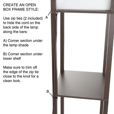 Hastings Home Floor Lamp – Etagere Style Standing Light With 3 Tiers Of Storage Shelving, Brown 5 Hastings Home Floor Lamp – Etagere Style Standing Light With 3 Tiers Of Storage Shelving, Brown - Image 5