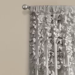 Home Boutique Riley Window Curtain Panel Light Gray Single 54x84